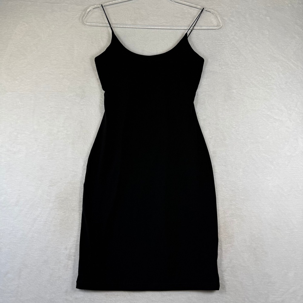 Alice + Olivia AIR Black Spaghetti Strap Bodycon Mini Dress CA705301514 Size XXS